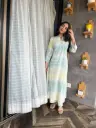 Green and Yellow Tie-Dye Organic Cotton Two-Piece Kurta Set