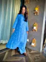 Blue Polka Dot Organic Cotton Two-Piece Kurta Set