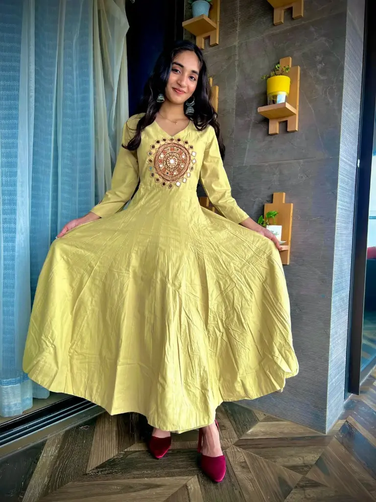 Hand-Embroidered Anarkali Dress