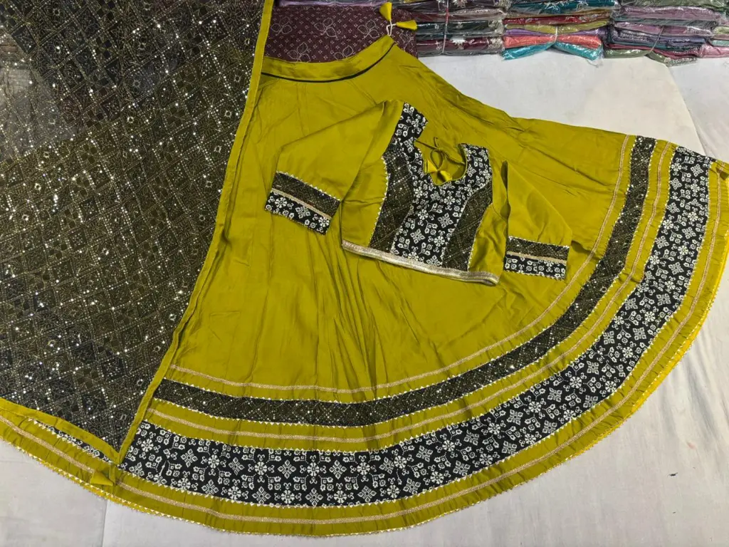  Vintage Print Pure Roman Cotton Lehenga Choli Set - Navratri 2025 Collection