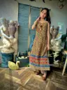 Gilded Bloom – Premium Cotton Kalamkari Dress 