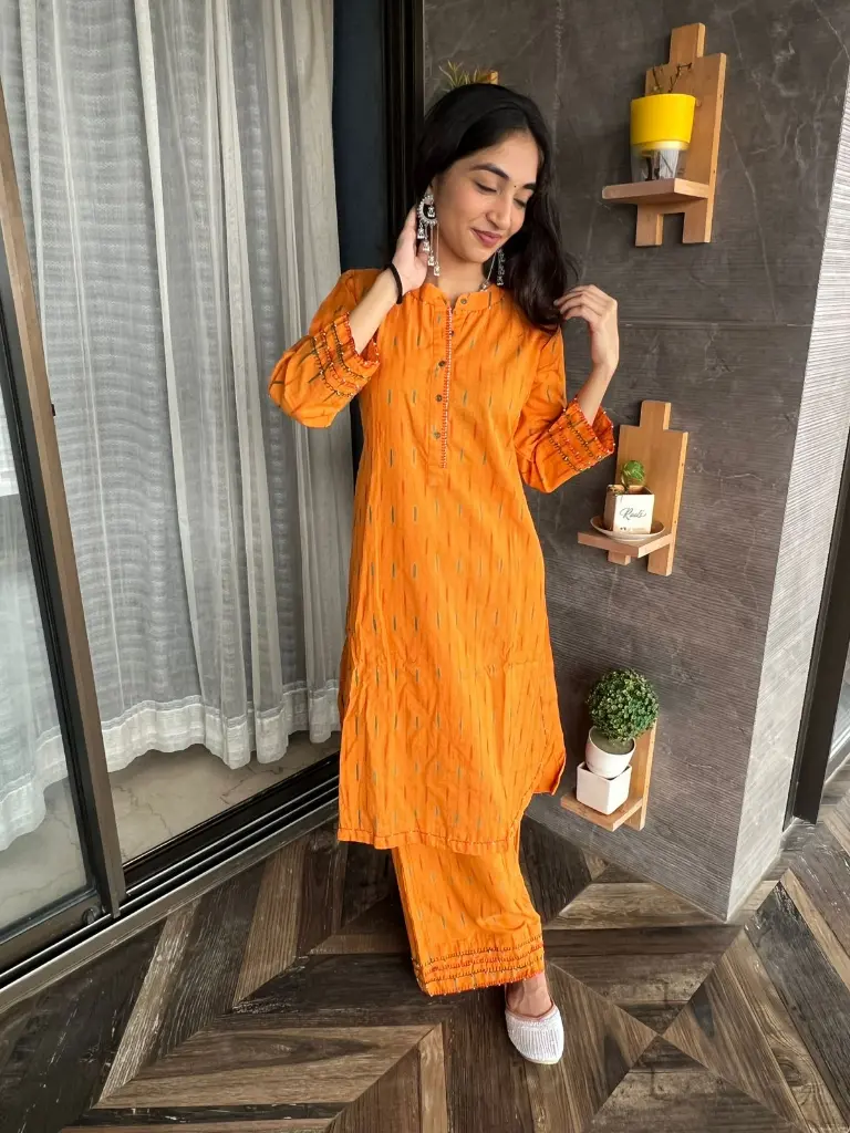 Sunshine Ikat Kurta Set – Premium Cotton