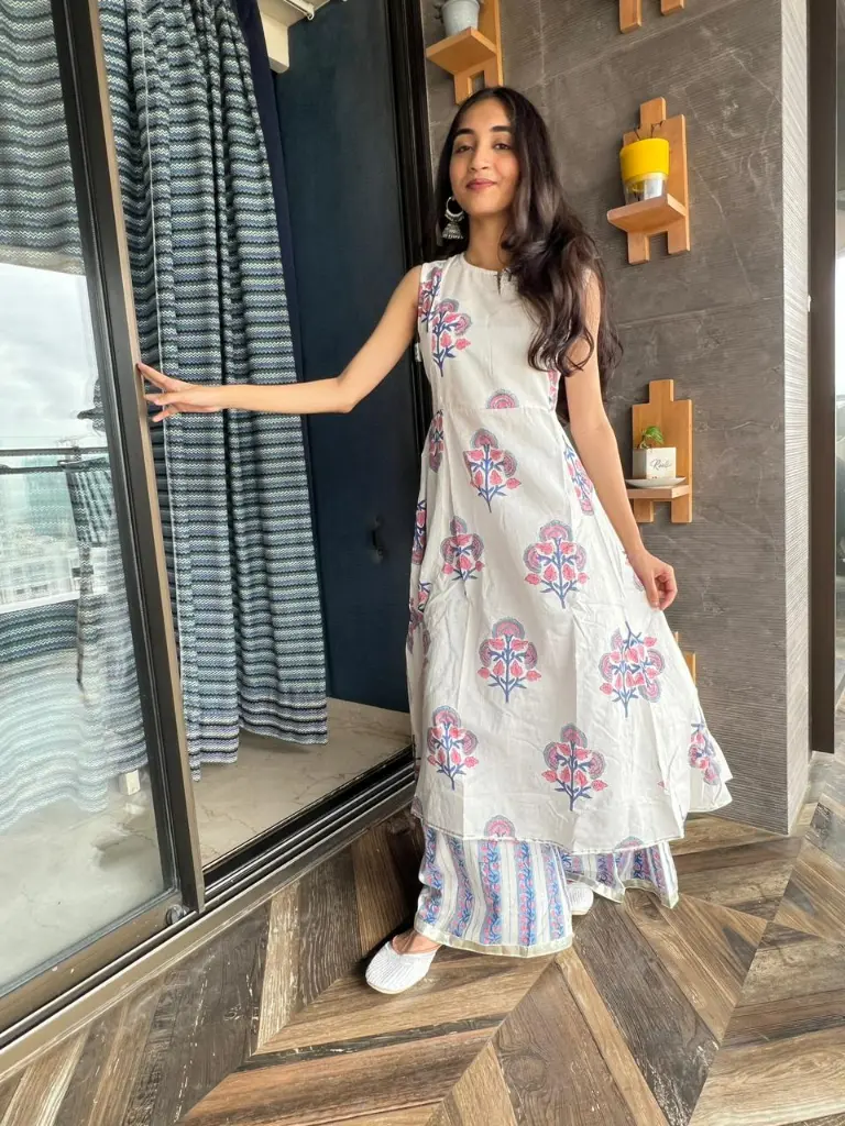 Floral Fusion Cotton Sharara Set