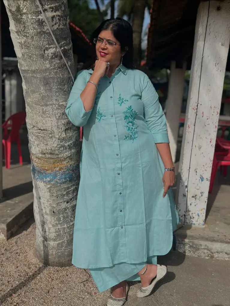 Seafoam Elegance Cotton Coord Set