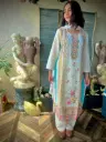 Chikan Kari Cotton Dress with Dupatta