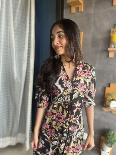 Floral Two-Piece Kurta Set in Organic Cotton