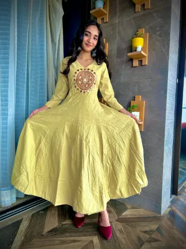 Hand-Embroidered Anarkali Dress