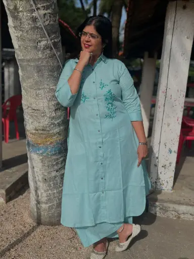 Seafoam Elegance Cotton Coord Set